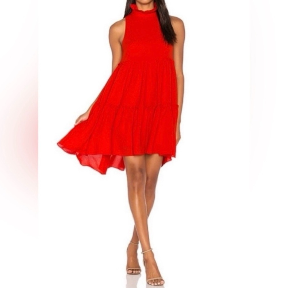 Elliatt Mock Neck Sonnet Red Dress